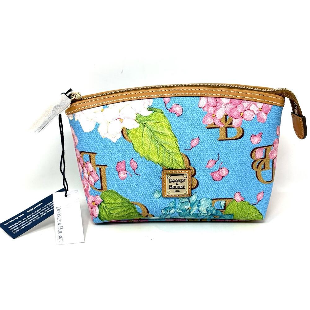 Dooney & Bourke Blue Floral Cosmetic Pouch
